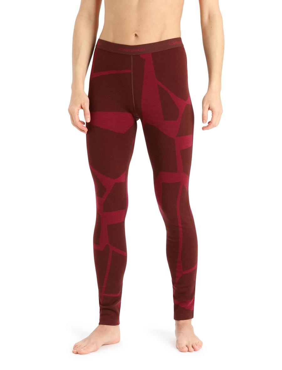 Icebreaker Merino 250 Vertex Thermal Fractured Landscapes Naisten Leggingsit Pinkki | FI 1541OKIR